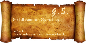 Goldhammer Sarolta névjegykártya
