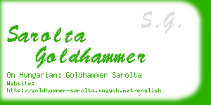 sarolta goldhammer business card